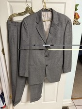 90s Hugo Boss Virgin Wool Jacket 42r 2Pc Suit Pants 34x29 B W Houndstooth Cuffed