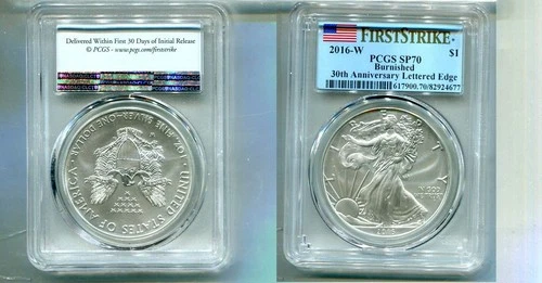 2016 W AMERICAN SILVER EAGLE 1 OUNCE .999 FINE BURNISHED COIN PCGS SP70 7388T