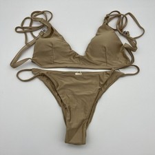 NEW Women s 2 Piece Bikini Swimwear Set Gold Swimsuit XL