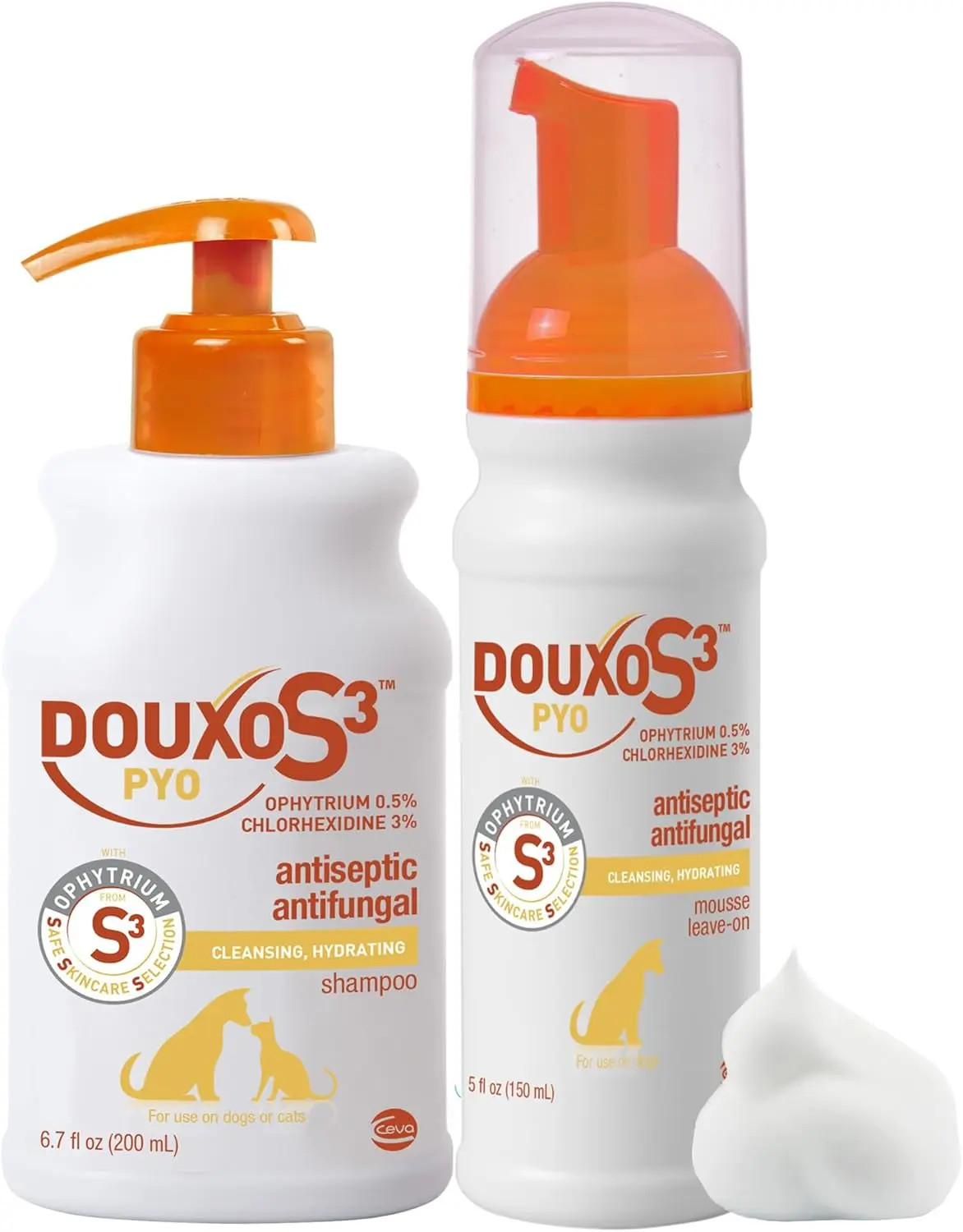 DOUXO S3 PYO Combo Set &ndash; Antibacterial Dog Shampoo & Mousse, 2-Pack