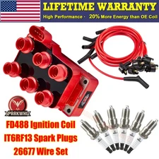 Ignition Coil + Wire Set +Spark Plug for Ford Mustang Mazda Mercury Jaguar FD488
