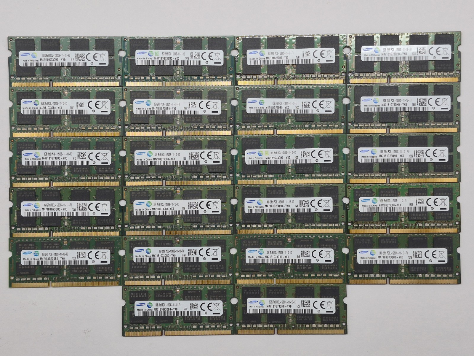 Samsung 8GB PC3L-12800S DDR3-1600 SO-DIMM 204Pin Ram m471b1g73eb0 Qty Aval