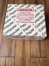 500+ Sheets Continuous Dot Matrix Feed Printer Paper 9.5x11 inch Compudyne