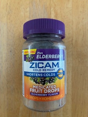 Zicam Cold Remedy Fruit Drop Gummies Natural Elderberry Homeopathic