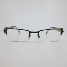 Menizzi M2047 Col.2 Eyeglass Frames Black Green Half Rim Rectangular 46-20-140
