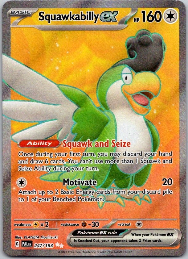 Squawkabilly ex Holo Ultra Rare SV02: Paldea Evolved 247/193 NM