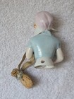 VINTAGE GERMAN PORCELAIN HALF DOLL DUTCH GIRL HOLDING FLOWERS - HERTWIG — photo 2