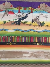 C1283 Japanese Vintage Hanging Scroll KAKEJIKU Print Paper Crane Plum Tree