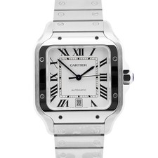 NEW JULY 2026 PAPERS Cartier Santos 39.8mm SILVER ROMAN Steel 4072 WSSA0018 BOX