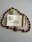 Vintage 24 Kt. Venetian MURANO GLASS Rich Pomegranate Red Necklace w/ Tags — photo 1