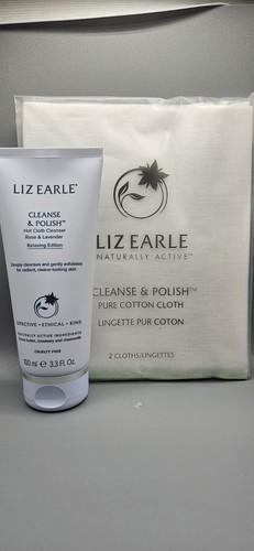 Liz Earle Cleanse & Polish 2 Tücher Rose Lavender Relaxing 100ml Neu Voll