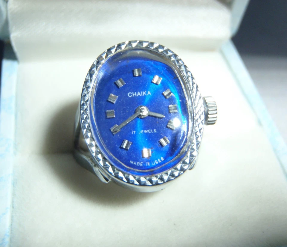Anillo Reloj CHAIKA Vintage URSS Mujer Damas Mecánico Reparado Raro Original Foto 4 de 4