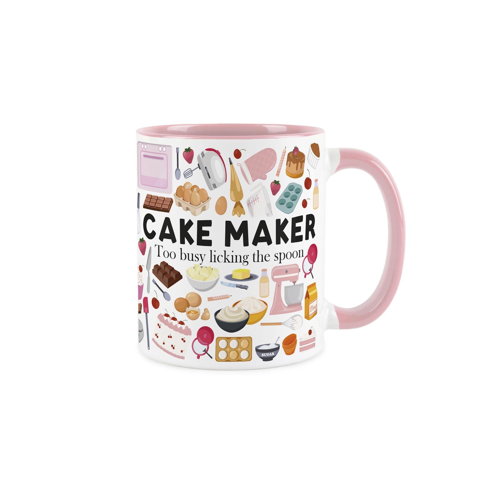 Cake Maker Mug - Novelty Pink Tea/Coffee Ceramic Cup Baking Gift for Cake Makers