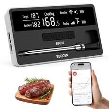 Smart Meat Thermometer with 7 NIST-Certified Sensors & Large Display