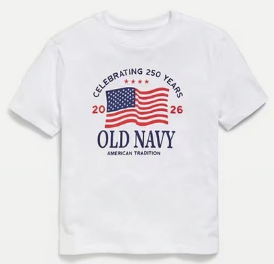 OLD NAVY US Flag 2026 RED, NAVY, etc 250th Anniversary T-SHIRT  Sz up to 4XL, Og