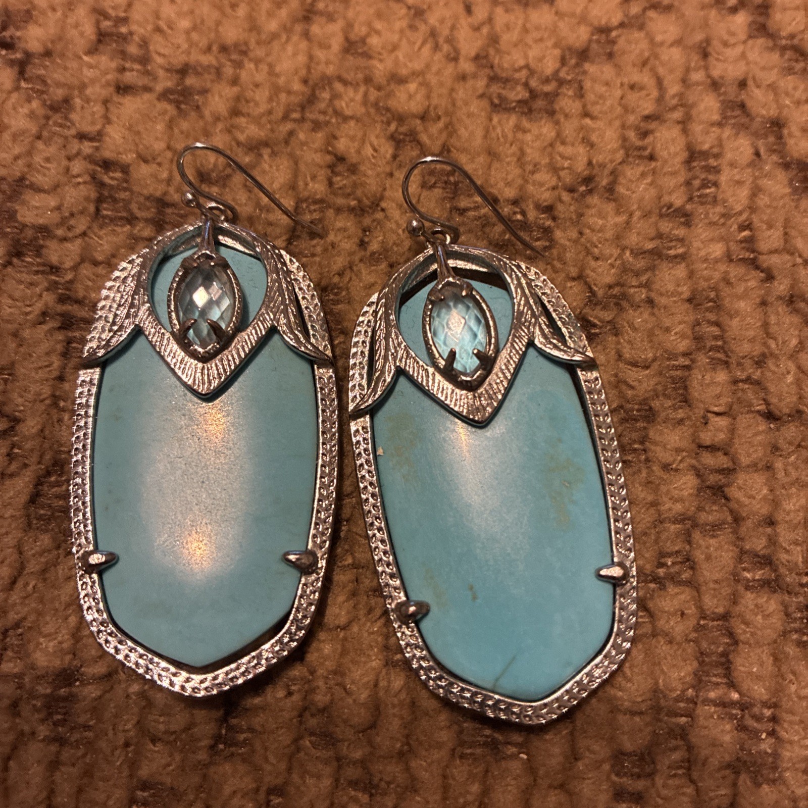 Kendra Scott Darby Silver Statement Earrings Lgt … - image 1