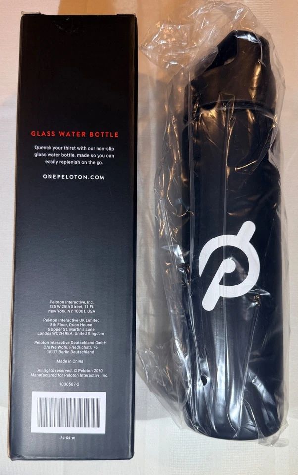 Бутылка для воды Peloton черная стеклянная 16 унций PL-GB-01 - НОВАЯ В КОРОБКЕ - Изображение 2 из 2