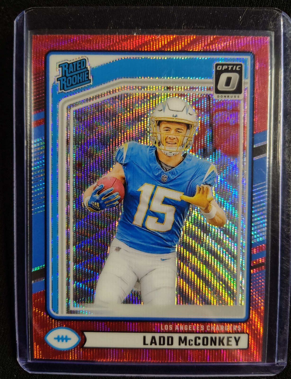 2024 Panini Donruss - Ladd McConkey #328 (RC) Optic Preview Red Wave Chargers
