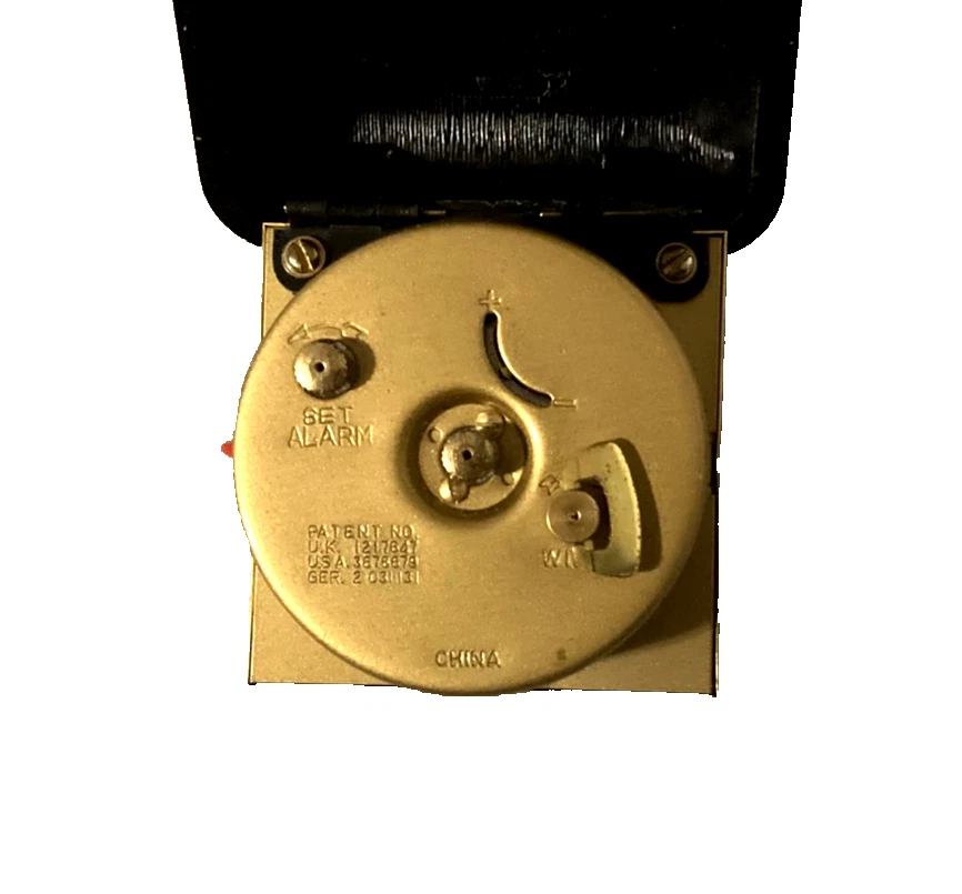 Equity Vintage Travel Alarm Clock Wind Up Fold Up Style in Black Case - Works - Image 3 of 4