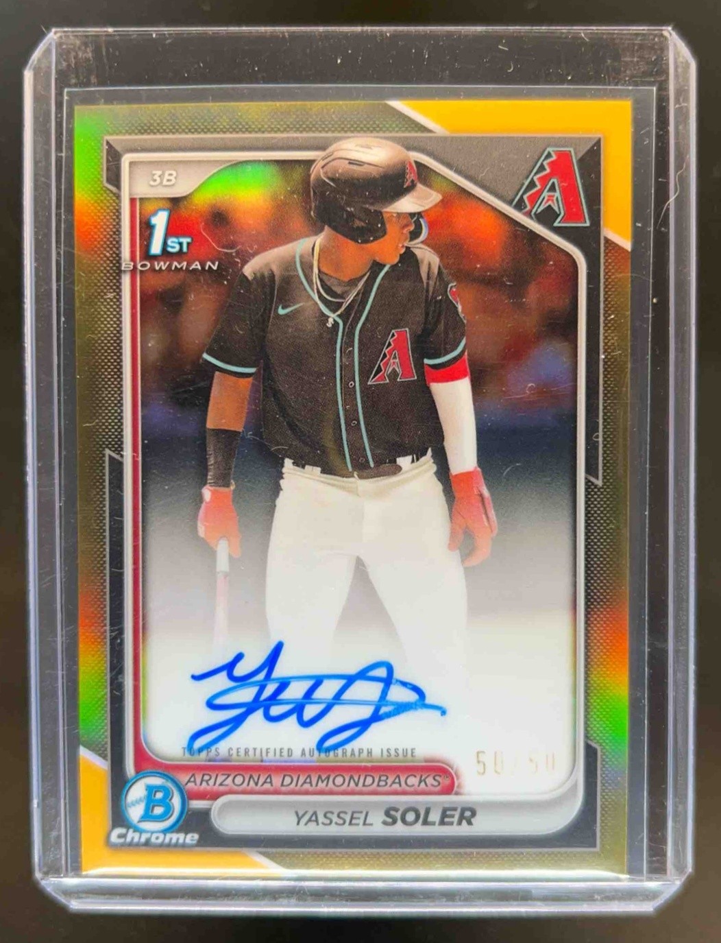 2024 Bowman Chrome Yassel Soler Prospect Auto Gold Refractor 1st #50/50