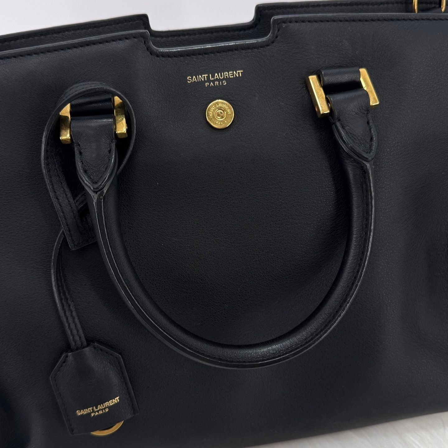 Saint Laurent Cabas piccola borsa nera tote e tracolla (424869) 130491055