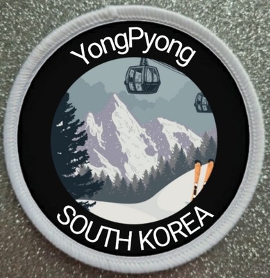 3'' YongPyong Südkorea Ski Skigebiet Bügelbild/Aufnähen Patch Abzeichen 