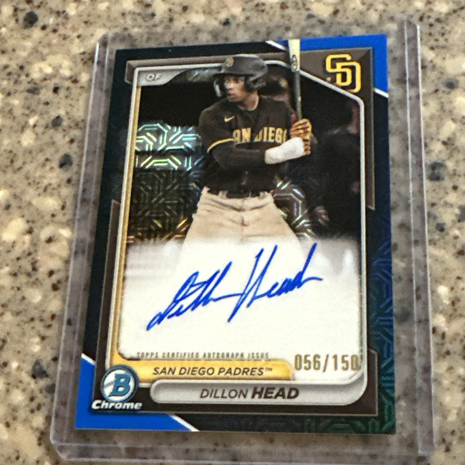 Dillon Head 2024 Topps Bowman Chrome Blue Mojo Auto 056/150 #BMA-DH SD PADRES