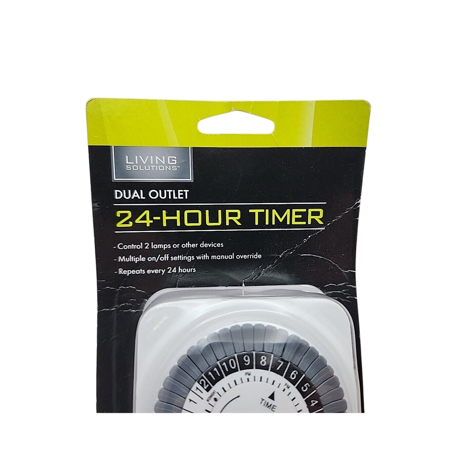 Living Solutions 24-Hour Timer Dual Outlet Multiple On/Off Settings WIC 270615