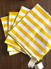 Yellow & White Stripe Cotton Hemmed Cloth Nap...