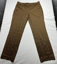 Liverpool Los Angeles Kelsey Trouser Jasper Brown Plaid Pants Sz 6 / 28 30x27