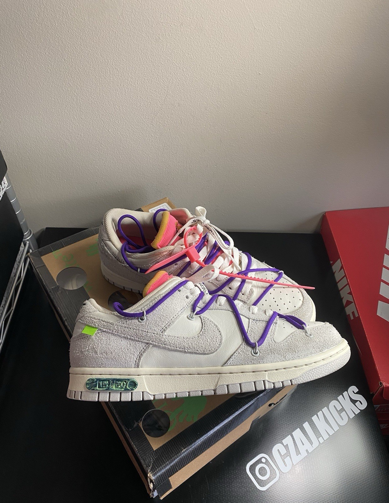 OFF WHITE X NIKE Taglia 9 5 Nike Off White x Dunk Low Lotto 15 di 50