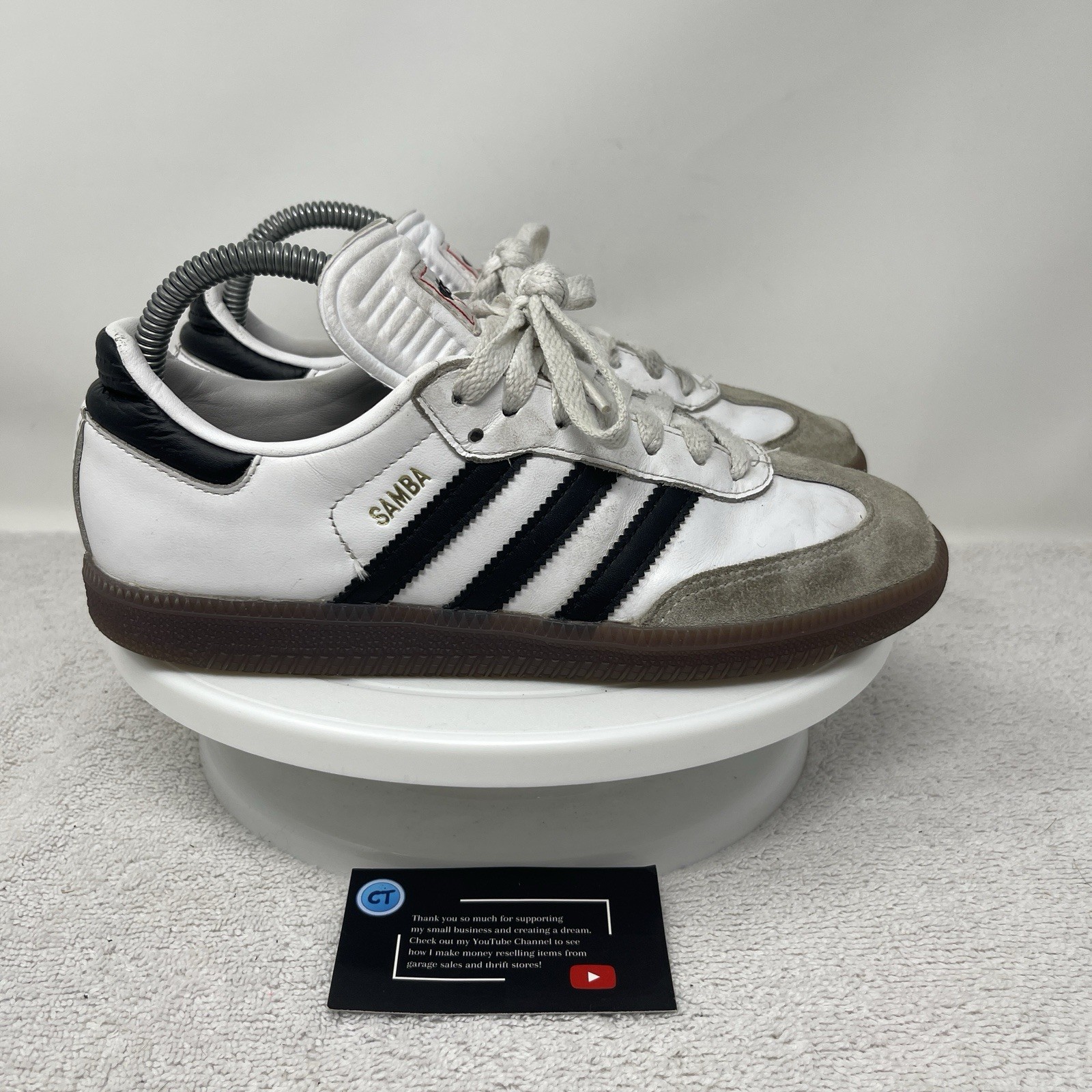 Adidas Samba OG Men’s 6 White Black Gum Athletic Leather Shoes Sneakers IH6001