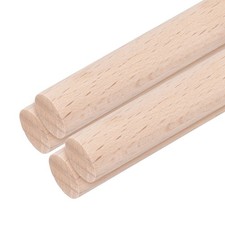Wooden Dowel Rods, 20mm 3/4 x 12 Inch Round Wooden Rod for DIY,Pack of 4