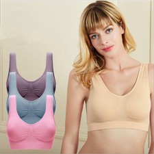 PACK OF 3 Genie Bra Seamless Stretch Comfort Sports Top Shapewear Vest Lot New