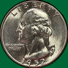 1952 Washington Quarter Silver Brilliant Uncirculated BU Coin #43381