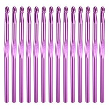 Crochet Hook Set, 14Pcs 6.5mm Aluminum Ergonomic Crochet Needle Purple
