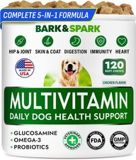 Dog Multivitamins Chewable Treats - Joint Support, Skin Coat, Probiotics -