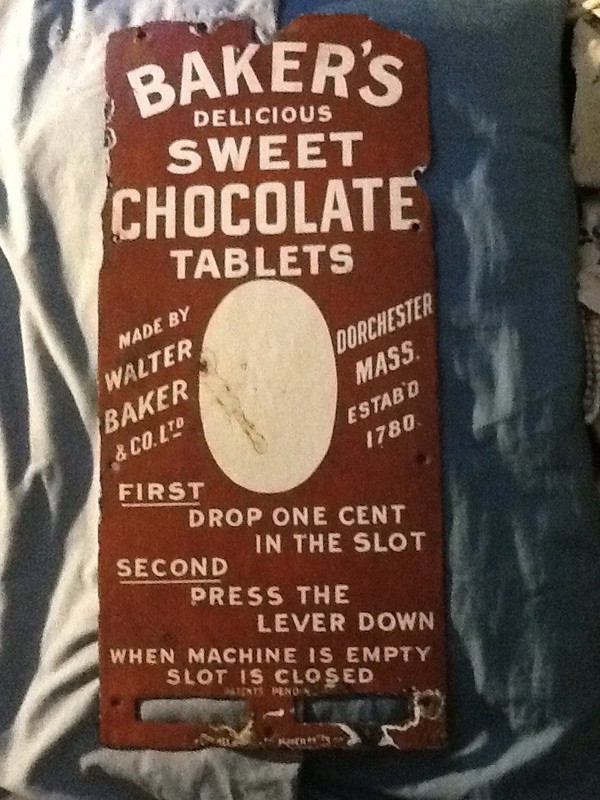 Baker's Sweet Chocolate Tablets Vending Machine Panel