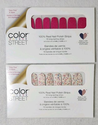Color Street Nail Polish Strips  Botanical Burst, Raspberry Jam New 