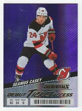 HOCKEY CARD NHL 24-25 CREDENTIALS DEBUT TICKET SEAMUS CASEY 04/10 ROOKIE#110