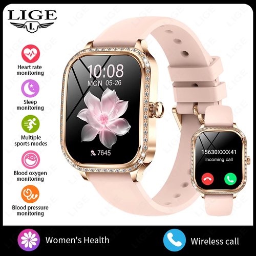 Smart Watch Women Waterproof Bluetooth Call Sports Fitness Heart Rate Monitor Sm
