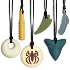 6-Pack Chew Necklaces Sensory Toys for Kids Autism ADHD SPD Silicone Teether6-Pa