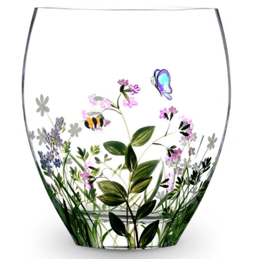 Nobile Glassware Butterfly-Bee Curved Vase 21cm 2334-22