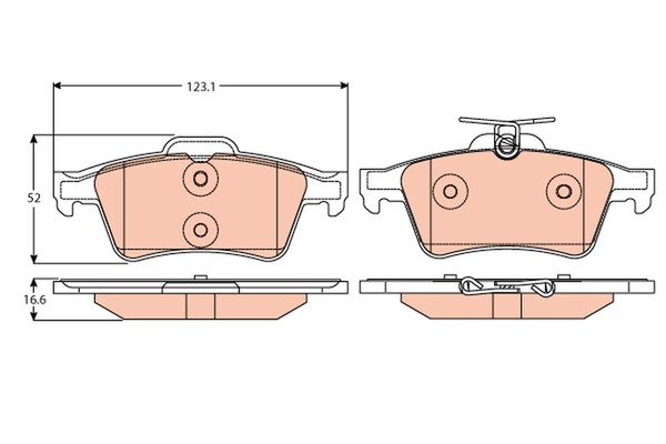 GDB2086 TRW Bremsbelagsatz, Scheibenbremse FüR ,Cadillac,Chevrolet,CitroËN,Daiml-image
