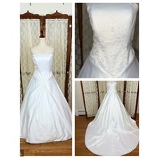Gorgeous Vintage 90s St. Tropez Satin Split Skirt Wedding Gown