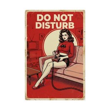 Do Not Disturb Poster Retro Gamer Pin Up Wall Art Vintage Gaming Girl Print