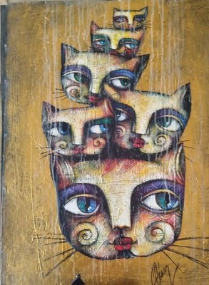 Cuban Mix On HardCardboard By Carlos Cesar Beautifull Art 60x80 Cm ''Eternamente''