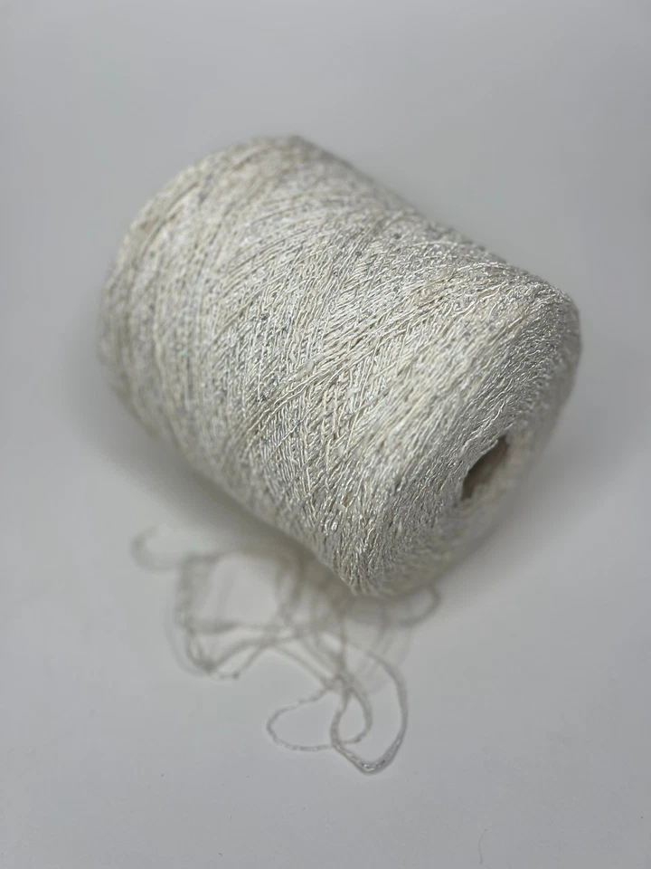 Cotton with Lurex micro sequins yarn on cone, per 100g (3.52oz) - Image 4 of 4