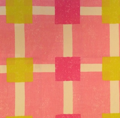DESIGNERS GUILD Diagonal Barcelona Pink Green White Cotton Remnant New
