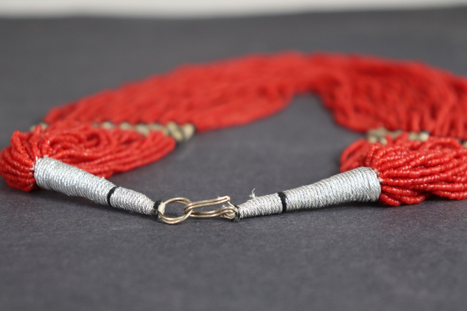 Bold Red Beaded Multi-Strand Statement Necklace w… - image 5